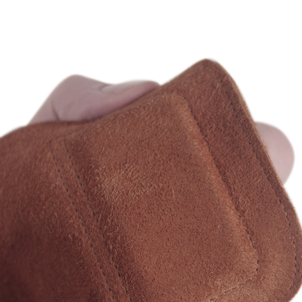 Cowhide leather lifting grip with the fingers and thumb left open
