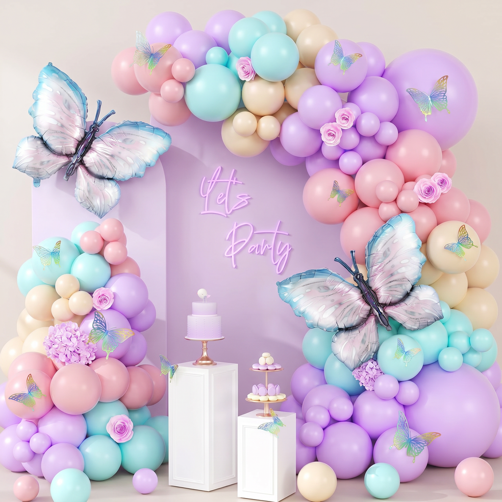 Butterfly Balloon Chain Set for Party Decoration for Stylish Party Decoration, Photo Backdrops and Easy Event Styling - before
