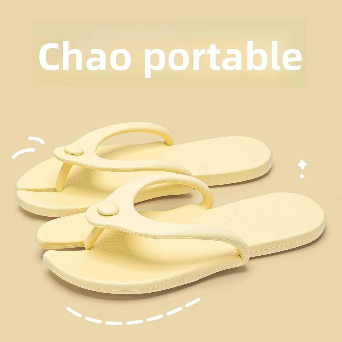 EVA travel thong slipper shown at an angle, moulded hanging hole visible at the heel