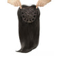 Matte synthetic hair topper held up on a white background showing the U shaped lace clip base