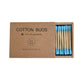 Reusable makeup swab in use cleaning up a liner edge during makeup touch-ups