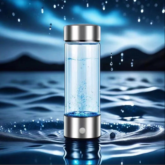Portable Hydrogen Water Bottle with Electrolysis Base