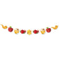 Cluster of Rosh Hashanah balloons tied with red ribbon