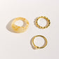 Cream White Gold Foil Painted Resin Ring