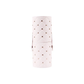 White PU leather studded makeup brush holder with gold pyramid studs and closed snap button lid