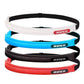 Silicone anti slip sports sweatband with an elastic back on a plain background