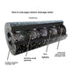 Cutaway of hollow foam roller showing peanut ball, sphere, cone and cap nested inside the core