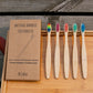 Soft-bristled bamboo toothbrush set | top down arrangement layout