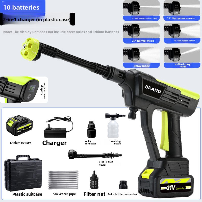 Black and green version of the cordless high pressure car wash gun