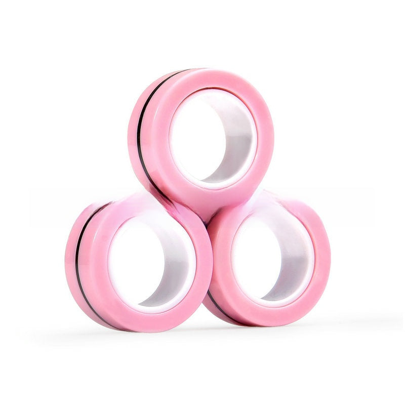 Magnetic fidget rings in fluorescent color tones