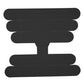 Black pre-cut elastic tape piece with five rounded fingers, laid flat