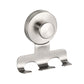 Brushed silver stainless steel suction cup razor holder with a multi slot rack
