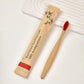 Bamboo manual toothbrush with soft nylon bristles in a studio product shot