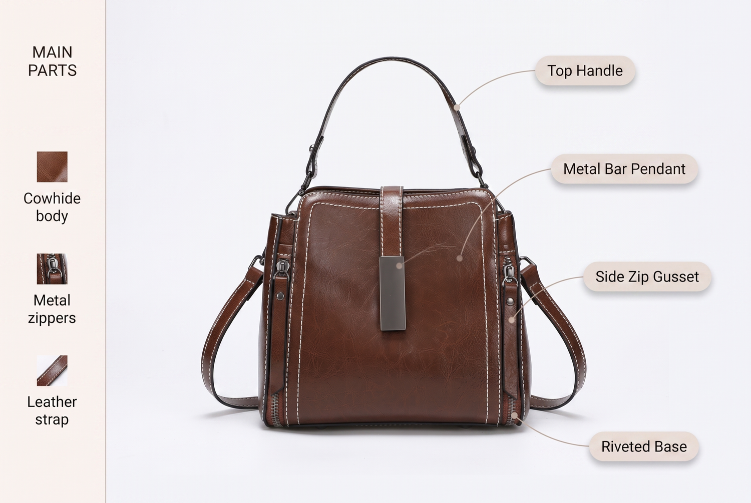 genuine-leather-crossbody-bucket-bag-vintage-style-shoulder-purse feature breakdown