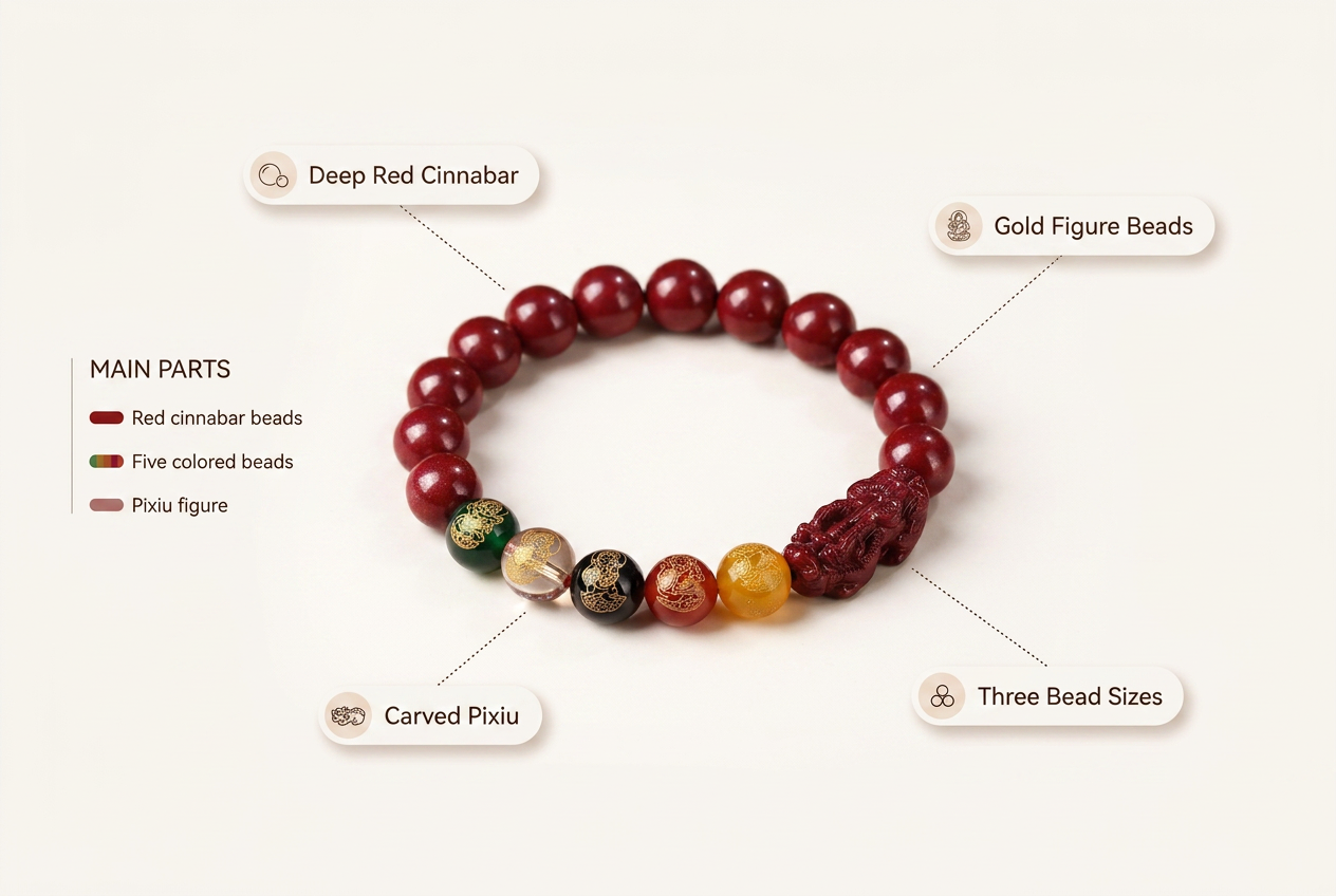 five-way-fortune-god-cinnabar-bracelet-with-beads feature breakdown