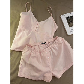 Womens Striped Cloud Cotton Cami and Shorts Pajama Set
