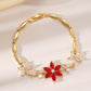 Zircon Gold Plated Leaf Design