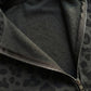 Close up of the metal zip and brushed fleece interior of the leopard print hoodie
