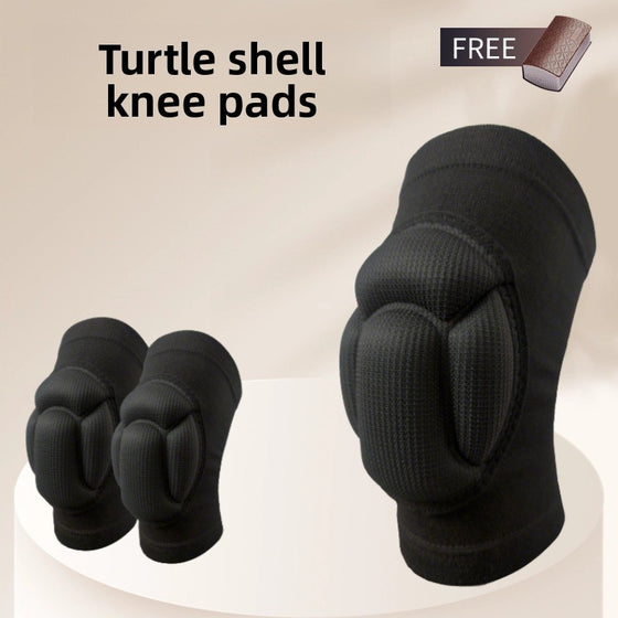 Turtle Shell Sponge Knee Pads, Black Pair with 3cm EVA Pad