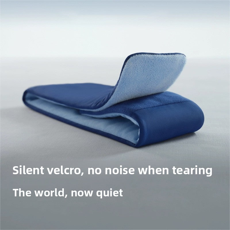 Wide seamless ice silk sleep eye mask laid flat on a soft gray surface