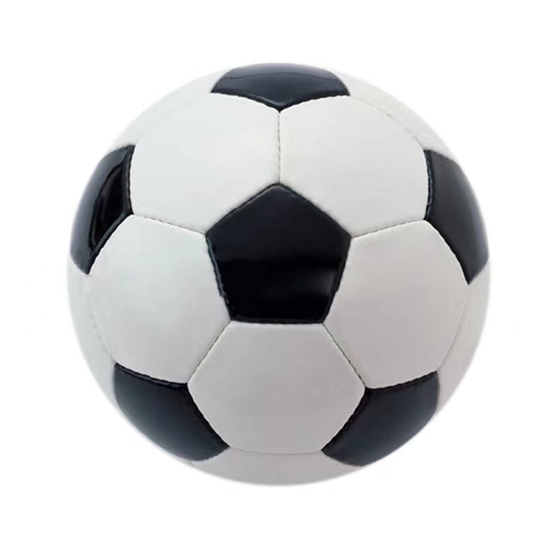Classic black and white paneled Size 2 childrens soccer ball with no number print