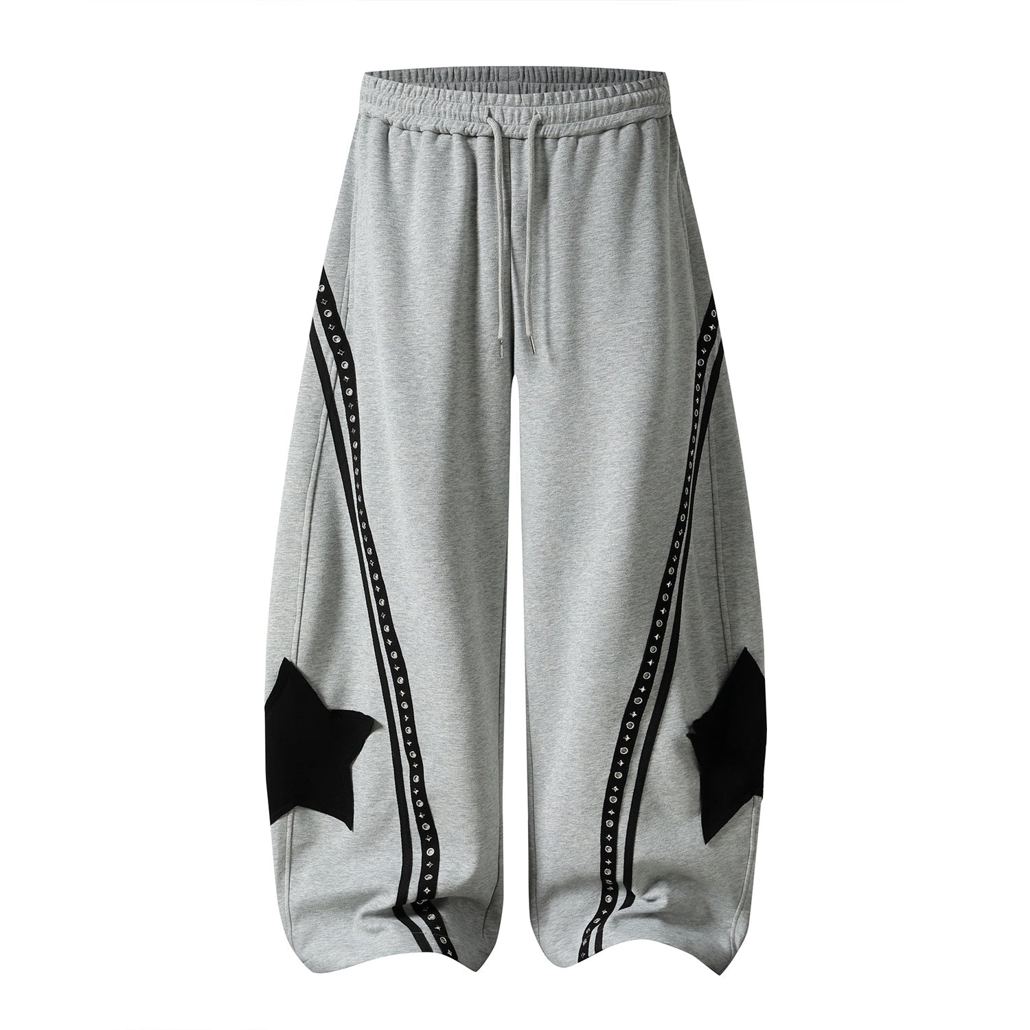 Retro Star Patch Drawstring Pants | alternative angle product detail