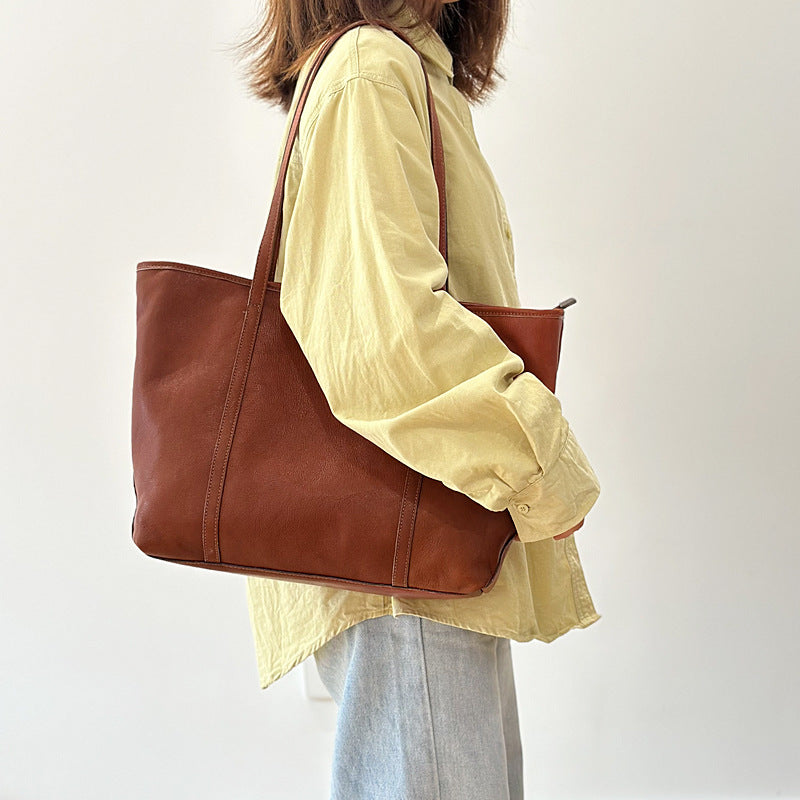 Soft Cowhide Tote Bag | lifestyle in use scene