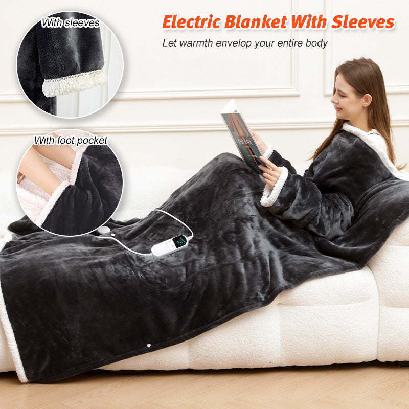 Top down layout of the heated blanket showing its foot pocket base