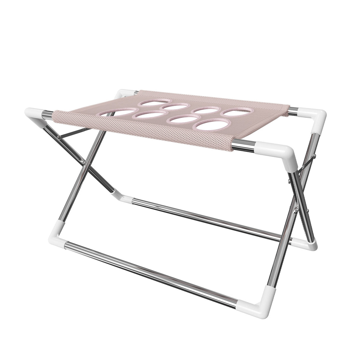 Foldable pet bathing stand, pink folding bathing stand with mesh top