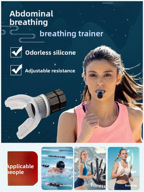 Silicone Breathing Trainer Mouthpiece with Rotary Valve and Adjustable Resistance, Black or White