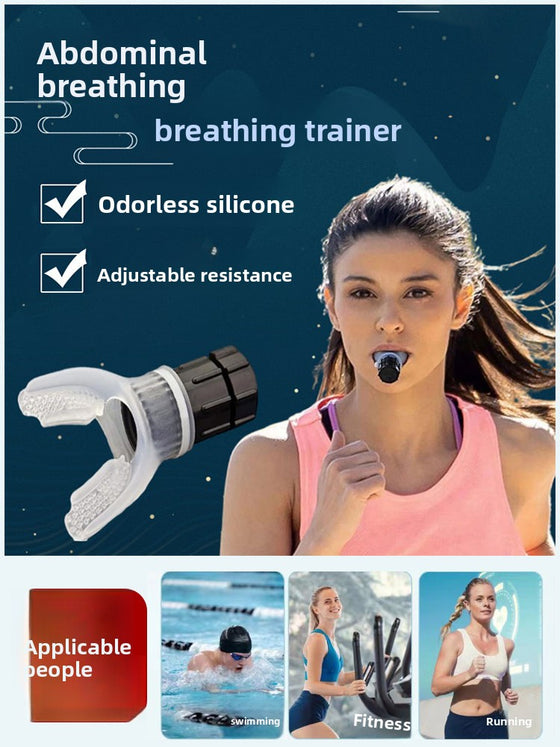 Silicone Breathing Trainer Mouthpiece with Rotary Valve and Adjustable Resistance, Black or White
