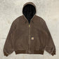 Brown hooded zip jacket option photo, size M
