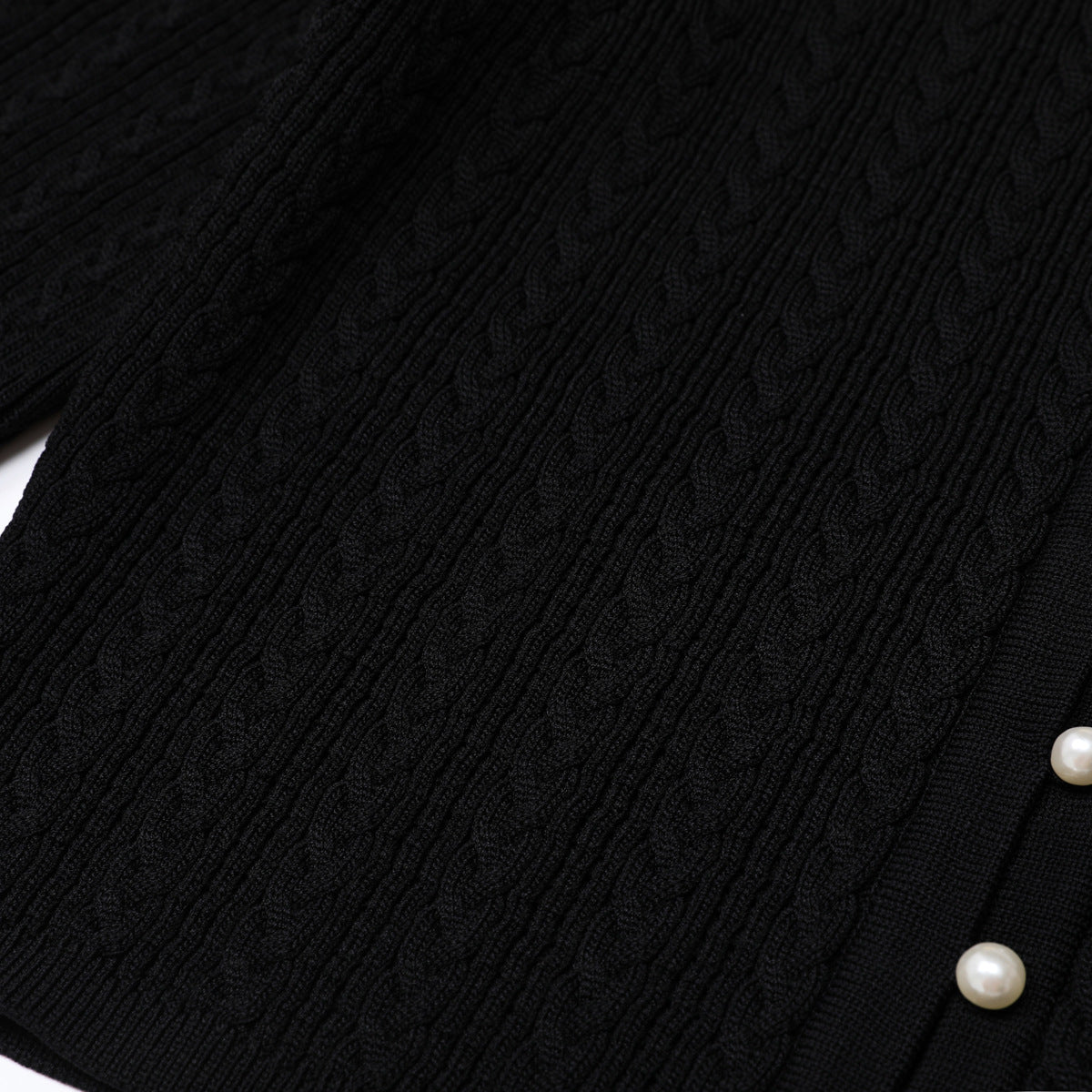 Close up of the ribbed stretch knit fabric on the top and dress