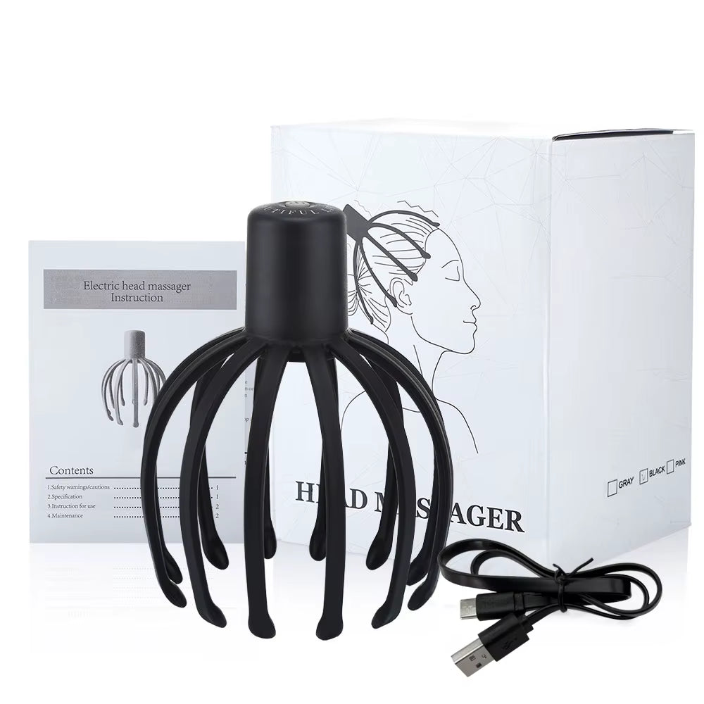 Scalp massager packaging and accessory layout