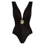 Floral Print Deep V One-Piece Swimsuit | environment lifestyle context
