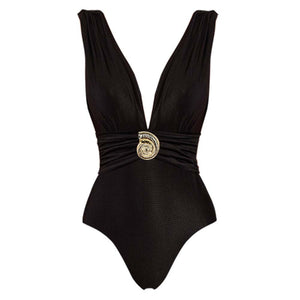 Floral Print Deep V One-Piece Swimsuit | environment lifestyle context