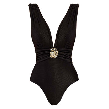 Floral Print Deep V One-Piece Swimsuit | environment lifestyle context