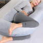 J-shaped pregnant woman pillow support
