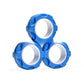 Magnetic fidget rings held in hand for scale