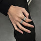 Simple and cool geometric titanium and steel finger ring