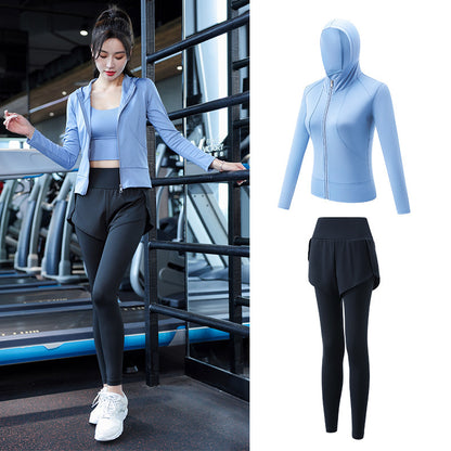 Back view of the activewear set showing the jacket and leggings fit