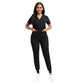 Close view of the smooth matte poly spandex scrub knit