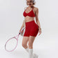 Women's High-Waisted Yoga Sports Bra and Shorts