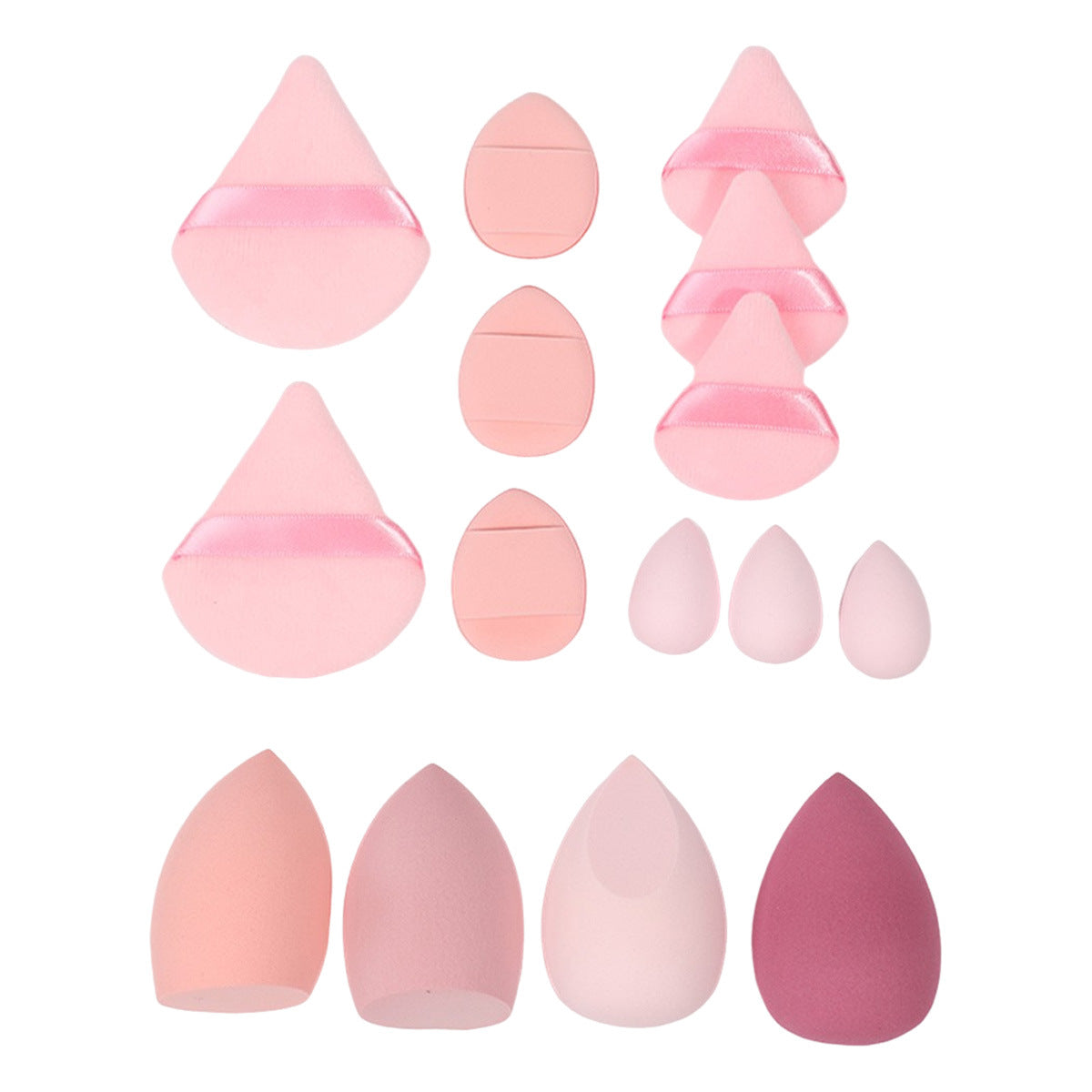 Teardrop foam beauty blender sponge shown on a plain white background