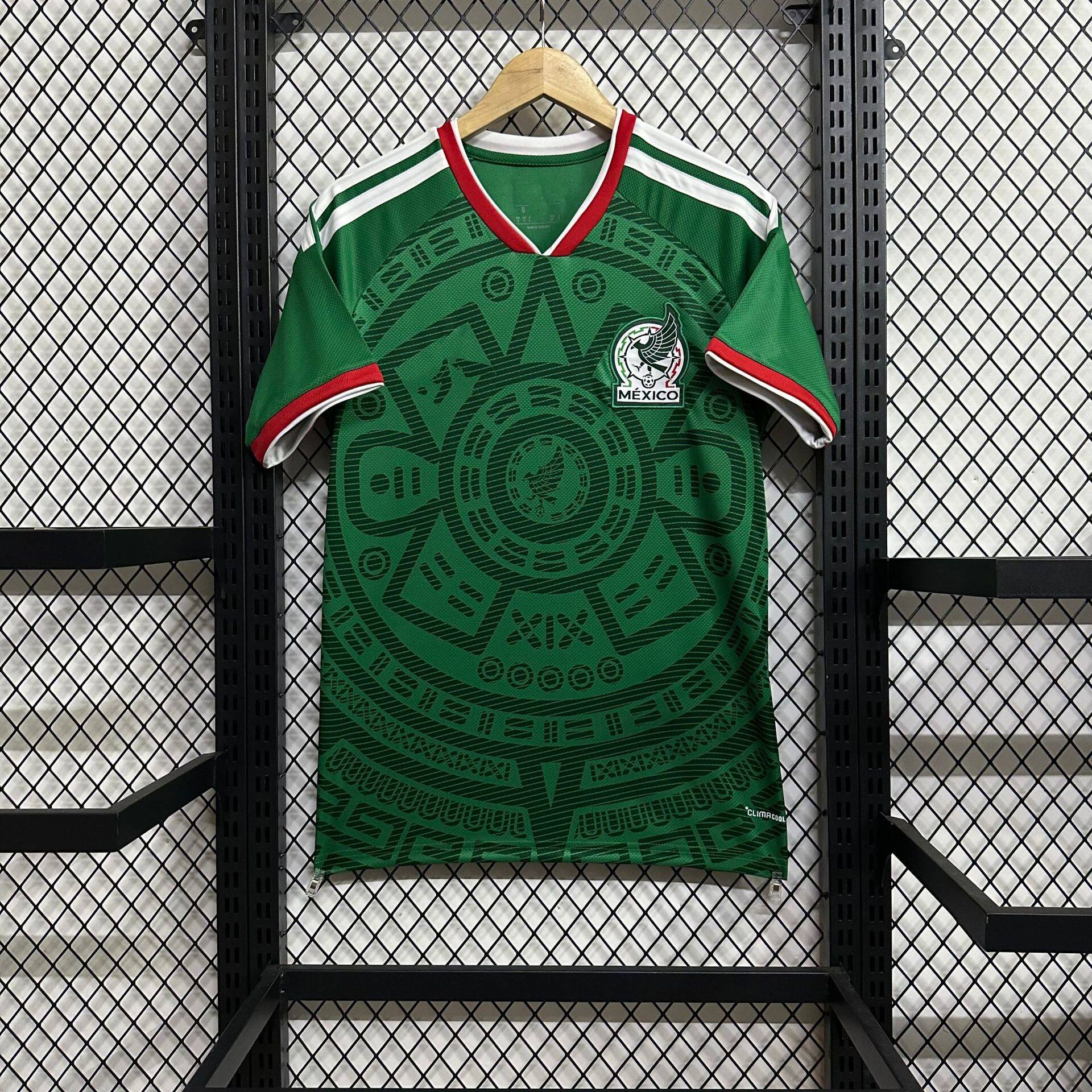 Close up of the soccer jersey lightweight breathable knit fabric