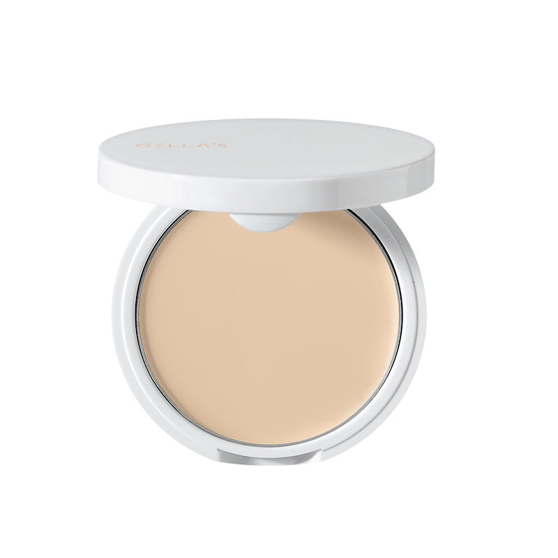 Gellas cream highlighter white compact closed with the brand on the lid