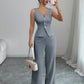 Sleeveless Vest HighWaisted Pants Set