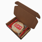 Open kraft mailer box with a wrapped cookie shown for scale, not included, 13*8*2.5CM option
