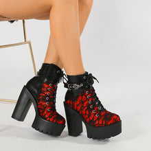 Vintage Lace Platform Ankle Boots