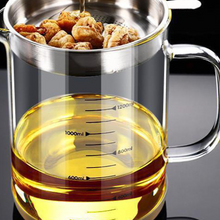 Glass Oil Filter Pot with 304 Steel Strainer, 1 L or 1.5 L
